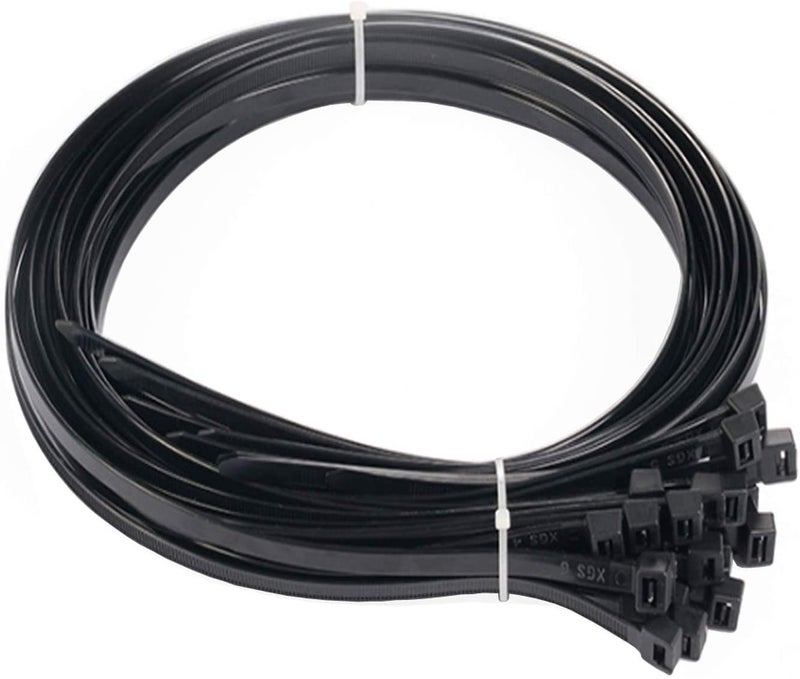SCHOFIC Cable Zip Ties Heavy Duty 450 MM [Size 18 INCH], Ultra Strong Plastic [Polyamide] Wire Ties with 49 Pounds Tensile Strength, Nylon Tie Wraps with 4.8 MM Width (300, BLACK) - Image 1