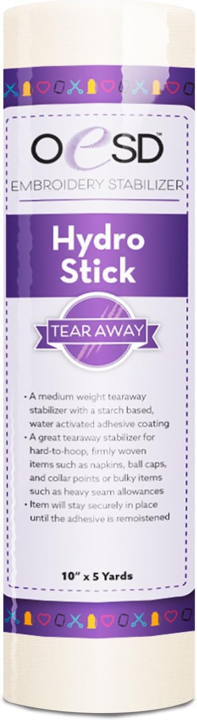OESD HydroStick Tear Away Embroidery Stabilizer 10 x 5 Yd Roll - Image 1