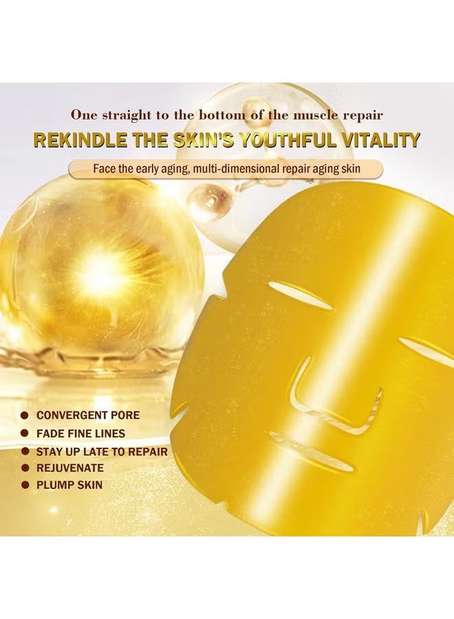 3PCS 24k Gold Gel Collagen Crystal Facial Masks, Anti Aging Puffiness Anti Wrinkle Moisturizing Deep Tissue Rejuvenation and Hydrates Skin - Image 4