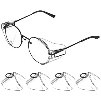 Veemoon 2 Pairs Safety Side Shields for Eye Glasses,Safety Glasses Side Shields Clip on for Outdoor Sports Industrial Work Safety Eyeglasses - Fits Small to Large Eyeglasse - Image 1