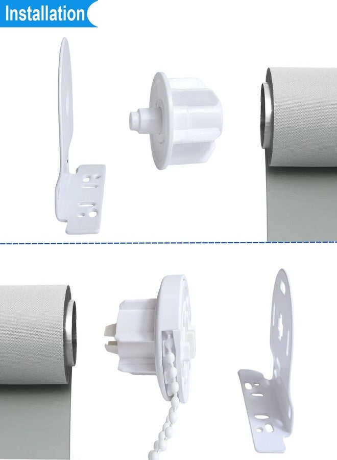 روییيس طقم استبدال قابض ستائر الرول مقاس 1 1/2 بوصة (38 مم) مع سلسلة خرز بلاستيكية، وسدادة طرفية، وأقواس معدنية، وموصلات سلسلة الخرز. - Image 4