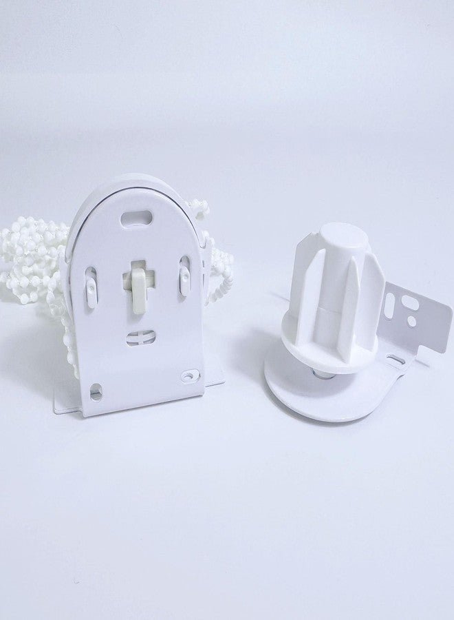 روییيس طقم استبدال قابض ستائر الرول مقاس 1 1/2 بوصة (38 مم) مع سلسلة خرز بلاستيكية، وسدادة طرفية، وأقواس معدنية، وموصلات سلسلة الخرز. - Image 2