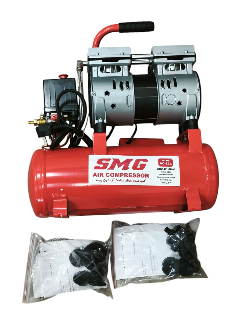 SMG 12L Silent Air Compressor – 550W Oil-Free, Adjustable Pressure, 220V 60Hz – Industrial & Home Use - Image 3
