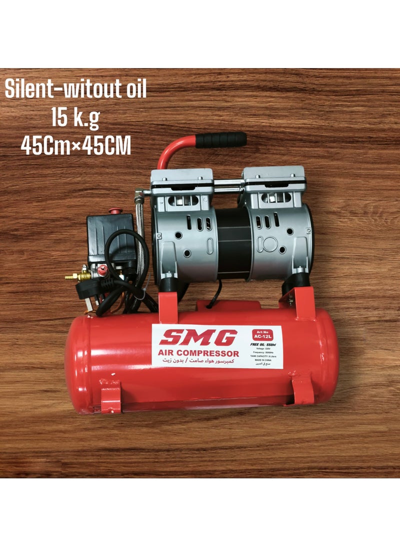 SMG 12L Silent Air Compressor – 550W Oil-Free, Adjustable Pressure, 220V 60Hz – Industrial & Home Use - Image 4
