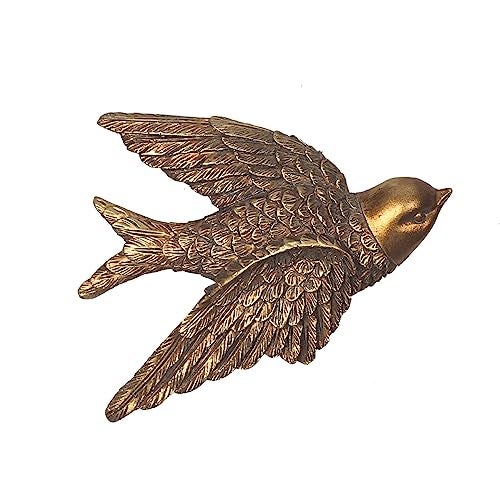 S-MANTIS Vintage Wall Sculpture, Antique Pediment Hallway Wall Art, Hand Painted Bird With Exquisite Wing And Feather Details, Aesthetic Room Decor Unique Gift (Antique Bird) - Image 1
