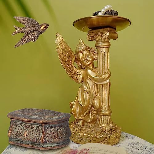 S-MANTIS Vintage Wall Sculpture, Antique Pediment Hallway Wall Art, Hand Painted Bird With Exquisite Wing And Feather Details, Aesthetic Room Decor Unique Gift (Antique Bird) - Image 5