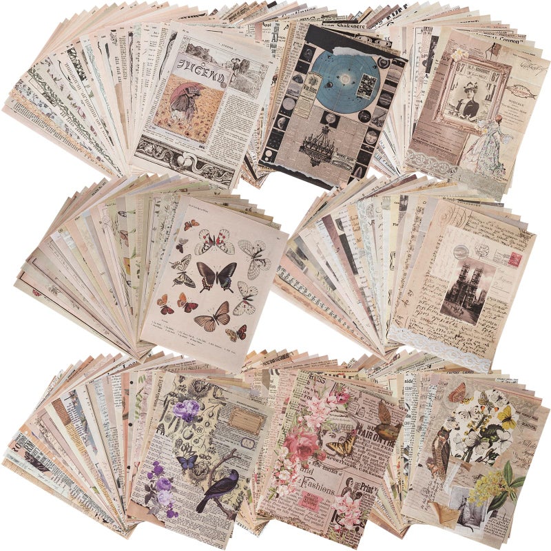 ARTSMONA 192 Sheets of Scrapbook Paper, Journaling Scrapbooking Supplies Craft Kits Vintage Room Decor Posters Decoupage Paper Ephemera for Junk Journals Bullet Journal Card Making Decorative Background - Image 1