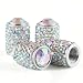 Alpmosn Car Wheel Tire Valve Caps 4 PCS Bling Tire Valve Caps Crystal Tire Caps Shinny Rhinestone for Women Universal Car Dustproof Tire Valve Caps for Cars Trucks SUV and Motorcycles AB - Image 2