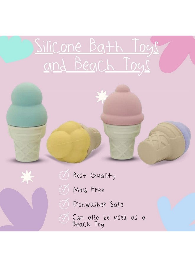 BrushinBella Silicone Bath Toy 4-Pack - Cleanable Silicone Montessori Toys - Bath Toys Dishwasher-Safe - Toddler Tub Toys - Baby Bath Essentials - Image 2