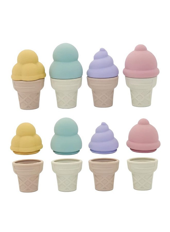 BrushinBella Silicone Bath Toy 4-Pack - Cleanable Silicone Montessori Toys - Bath Toys Dishwasher-Safe - Toddler Tub Toys - Baby Bath Essentials - Image 1