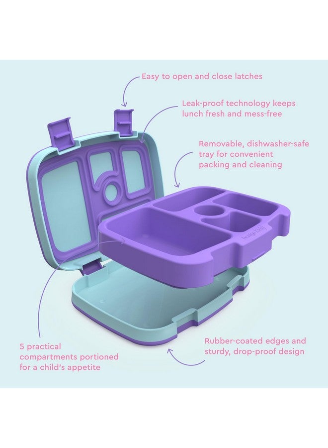 Bentgo Kids Prints Leak-Proof, 5-Compartment Bento-Style Kids Lunch Box - Ideal Portion Sizes for Ages 3-7, Durable, Drop-Proof, Dishwasher Safe, & Made with BPA-Free Materials (Mermaids in the Sea) - Image 5