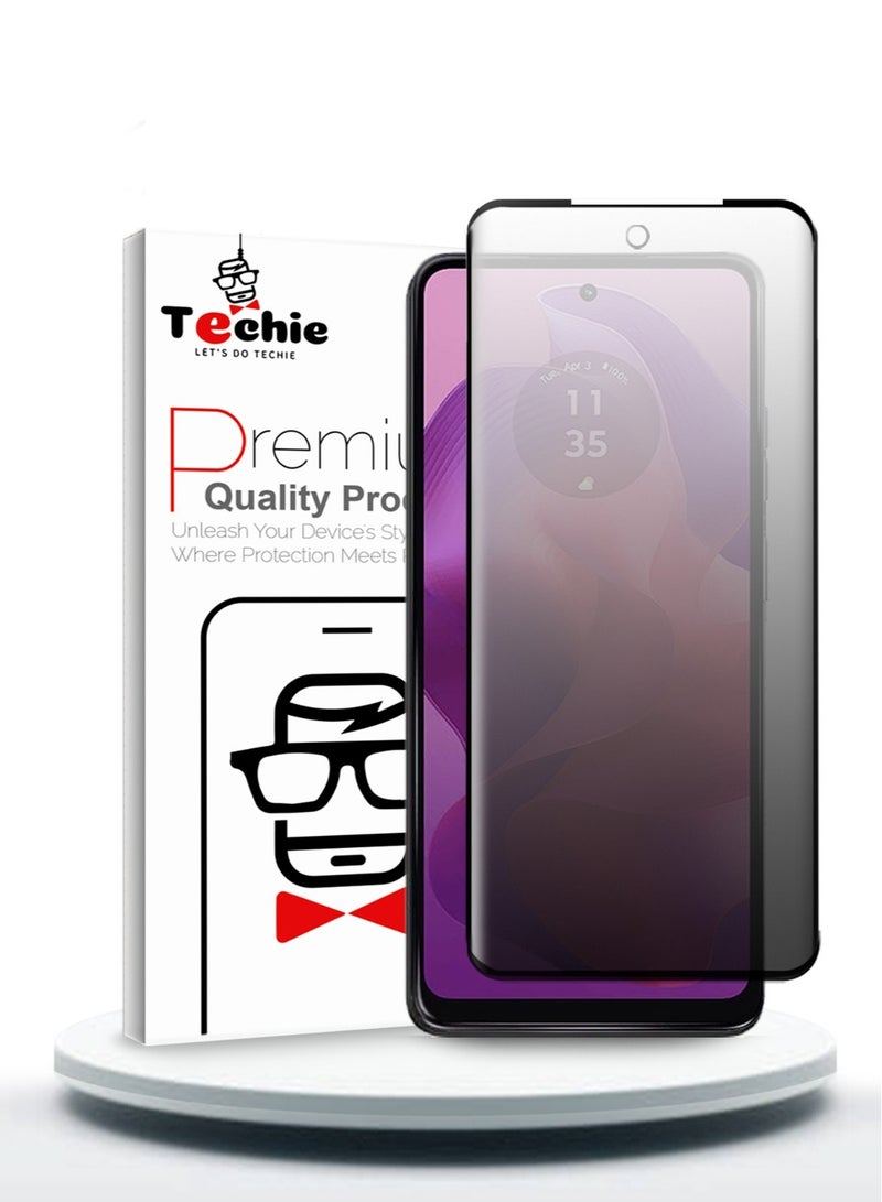Techie واقي شاشة من الزجاج المقوى عالي الدقة لهاتف موتورولا موتو G24 - مضاد للفقاعات، صلابة 9H، حواف مستديرة 0.33 مم، سهل التركيب - Image 1