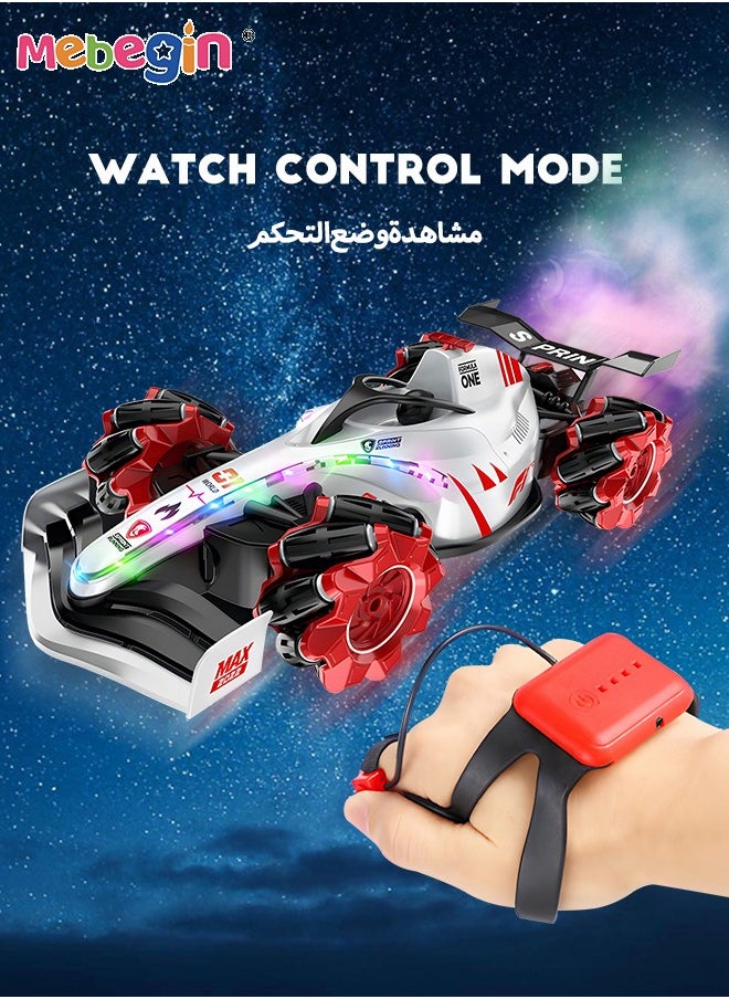 MEBEGIN - Remote Control Car Toy with Light and Spray Function, 2.4 GHz Double Side Radio Control Drift Race Car, Gesture Sensing RC Stunt Car, Suitable for Various Roads, Ideal Gift for Kids Aged 6+ - Image 1