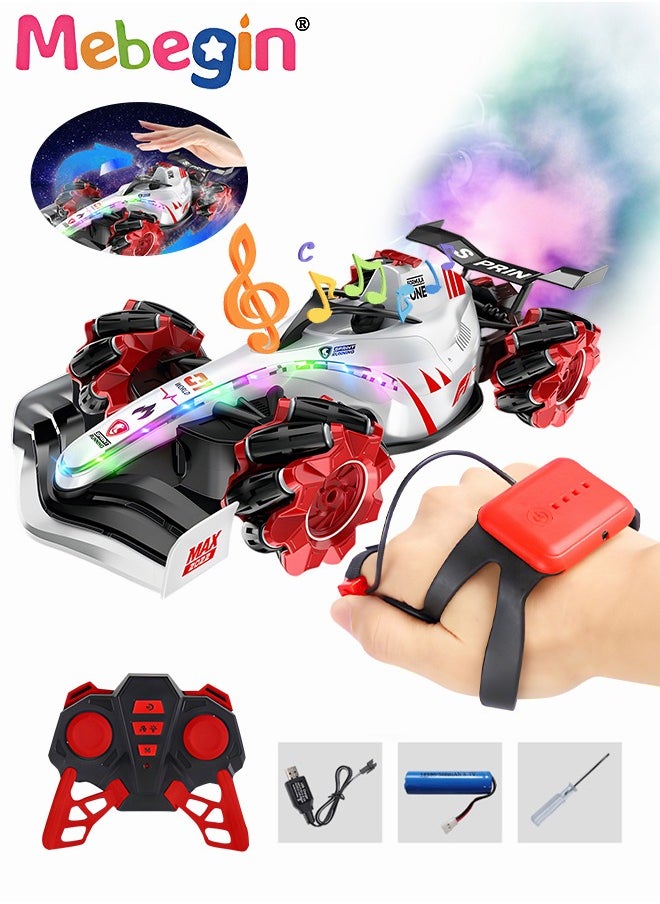 MEBEGIN - Remote Control Car Toy with Light and Spray Function, 2.4 GHz Double Side Radio Control Drift Race Car, Gesture Sensing RC Stunt Car, Suitable for Various Roads, Ideal Gift for Kids Aged 6+ - Image 1