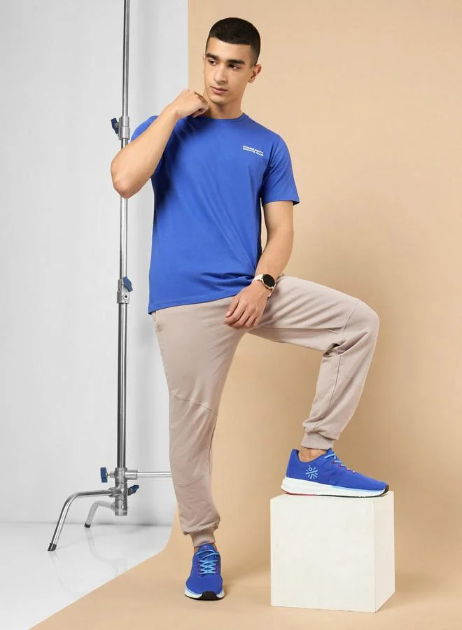 Cult Men Blue Graphic Print Short Sleeve T-Shirt