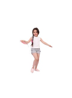 Girls' set consisting of a white T-shirt and gray shorts