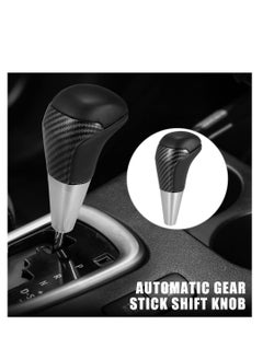 Captaintech Automatic Gear Shift Knob for Toyota Land Cruiser 4Runner Tundra Lexus LX 2003-2021 Stylish Black Faux Leather and Carbon Fiber Design  - Image 3