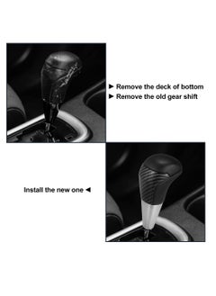 Captaintech Automatic Gear Shift Knob for Toyota Land Cruiser 4Runner Tundra Lexus LX 2003-2021 Stylish Black Faux Leather and Carbon Fiber Design  - Image 4