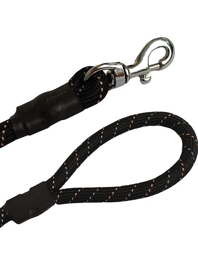 حبل عاكس متين غير سام من النايلون مقاس 12 مم مع خطاف ثقيل مثالي للمشي في الهواء الطلق للكلاب الصغيرة والمتوسطة والجراء (أسود) - Image 5