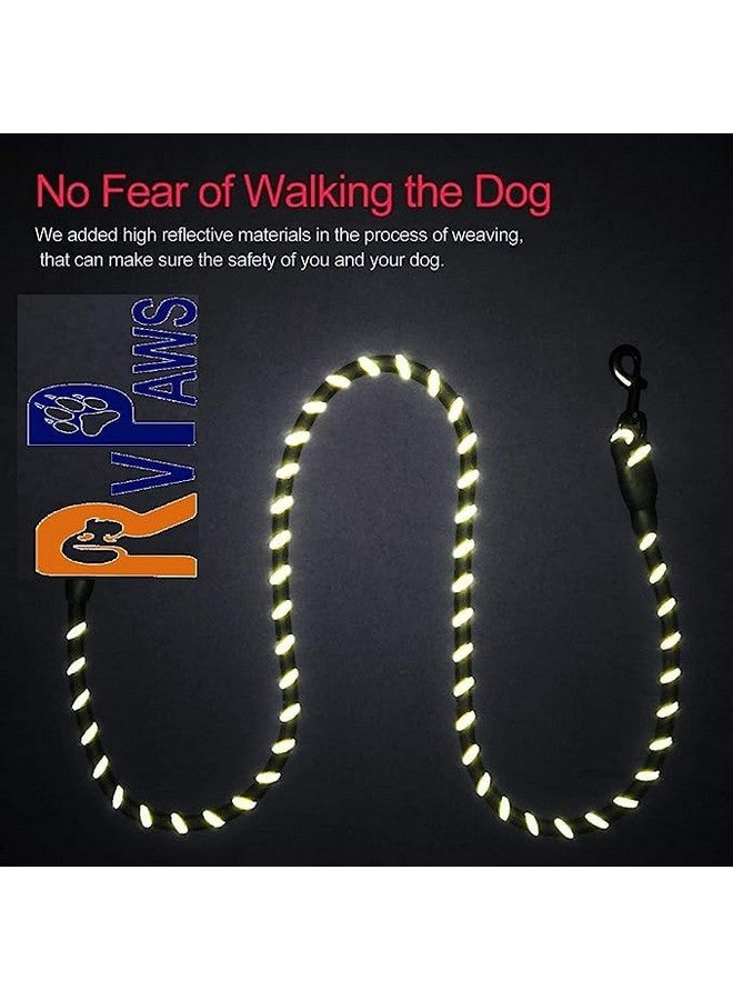 حبل عاكس متين غير سام من النايلون مقاس 12 مم مع خطاف ثقيل مثالي للمشي في الهواء الطلق للكلاب الصغيرة والمتوسطة والجراء (أسود) - Image 4