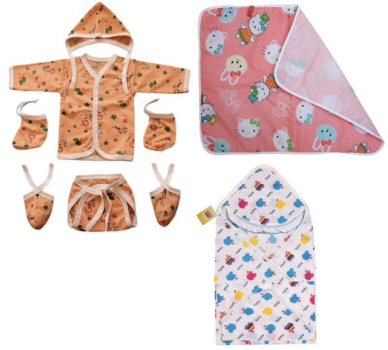 Fareto New Born Baby Gift Pack of Essential Items (0-6 Months) (Pack of 7) - Image 1