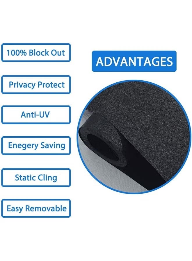 عربست فيلم نوافذ عازل للضوء، 45x300 سم، فيلم خصوصية قابل للإزالة، مضاد للأشعة فوق البنفسجية، صبغ نوافذ داكن، فيلم مزخرف مطفي للخصوصية، بدون غراء، يلتصق ذاتياً لحمام، غرفة المعيشة، غرفة النوم، المطبخ، المنزل - Image 5