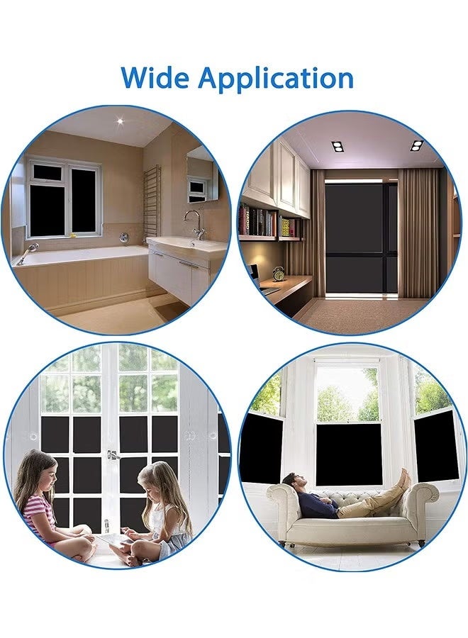 عربست فيلم نوافذ عازل للضوء، 45x300 سم، فيلم خصوصية قابل للإزالة، مضاد للأشعة فوق البنفسجية، صبغ نوافذ داكن، فيلم مزخرف مطفي للخصوصية، بدون غراء، يلتصق ذاتياً لحمام، غرفة المعيشة، غرفة النوم، المطبخ، المنزل - Image 4