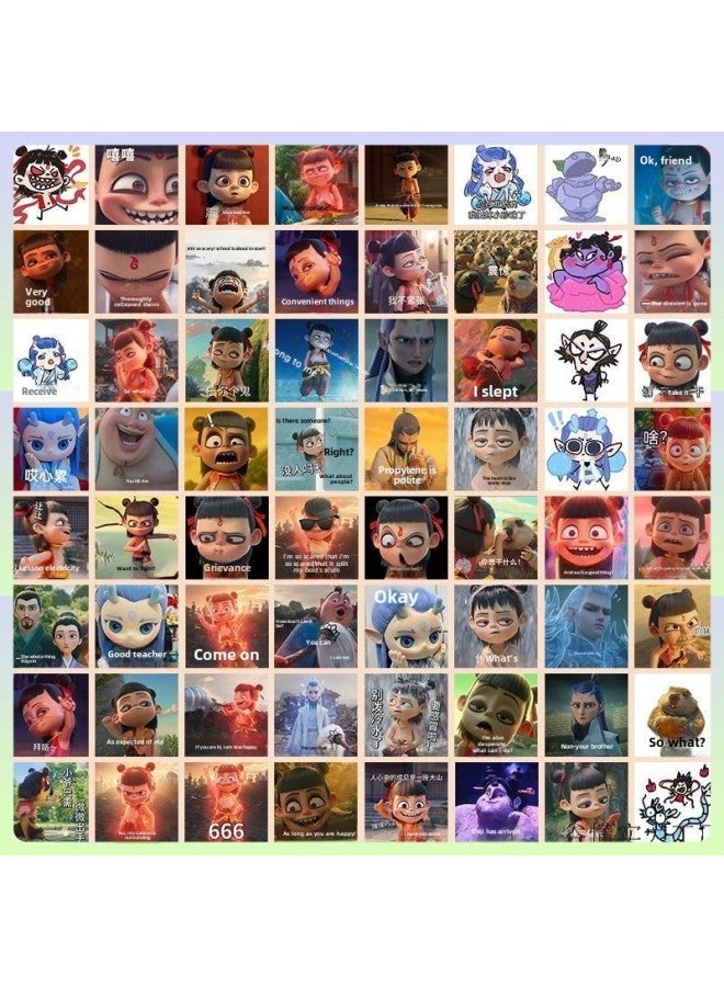 140 Pieces Of Stickers Around The Sea Of The Devil Boy Funny Explosions Which Ao C Expression Bag Stickers Diy Waterproof-Color:70 Non-repeating Pictures + Blind Box - Image 5
