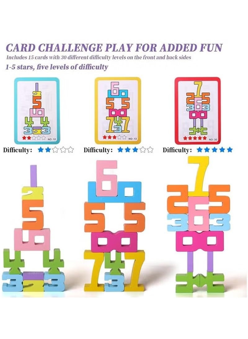 Wooden Number Building Blocks, Large Digit Blocks 1-10, 20 Pcs Math Blocks Number Toys for Kids, Educational Blocks for Toddlers, Toys to Learn Numbers for 3 Year Olds +  - Image 3