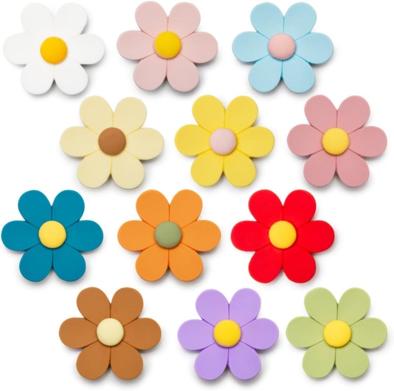 Sun Urs Large 3D Flower Cute Fridge Magnets for Locker, Colorful Strong Decorative Funny Refrigerator Magnets for Whiteboard, Kitchen, and Office (Large & 12 Colors) - Image 1