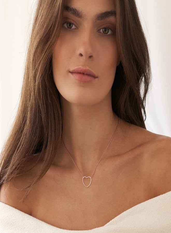 FANZE 925 Sterling Sliver Faith Love Heart Choker Necklace for Women Hypoallergenic Dainty Rose Gold Jewelry Gift for Chrismas Valentines Mothers Day - Image 2