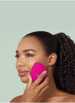 GESKE SmartAppGuided Sonic Warm & Cool Mask | 9 in 1 | Beauty LED Face Mask | Facial Glow | Full Spectrum LED Light | Best Face Massager | Vibrating Mask | Warm and Cold Skincare - Magenta  - Image 2