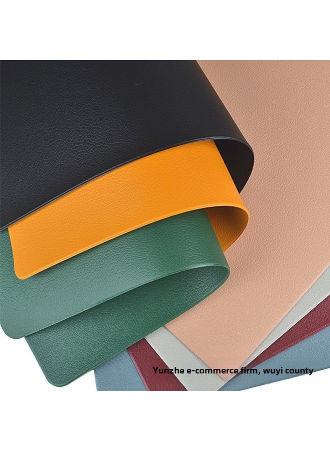 Nordic Style Double-sided Embossed Leather Dining Mat Home Use Waterproof Oil-resistant Table Mat Bowl Cup Utensil Dining-Color:Leather Lotus Root Starch  - Image 3