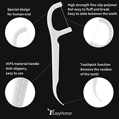 EasyHonor Dental Floss Picks, 5 Travel Floss Cases 300 Counts Dental Flossers,Floss Sticks,Tooth Floss,Dental Sticks,Dental Picks Disposable,Teeth Flossers Picks,Gift 1 Mini Toothpick Box. - Image 2