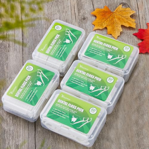 EasyHonor Dental Floss Picks, 5 Travel Floss Cases 300 Counts Dental Flossers,Floss Sticks,Tooth Floss,Dental Sticks,Dental Picks Disposable,Teeth Flossers Picks,Gift 1 Mini Toothpick Box. - Image 3