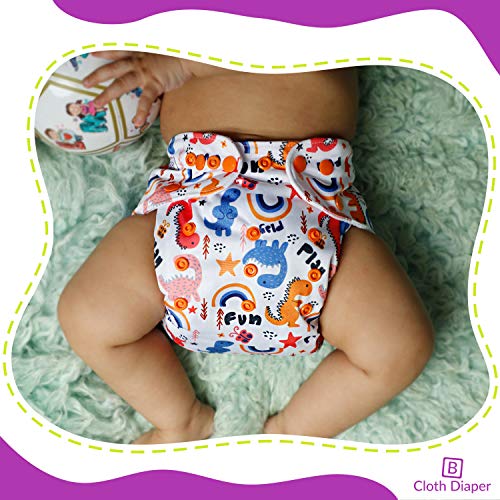 Bembika Baby Pocket Cloth Diapers with Inserts, Reusable Cloth Diapers Washable Fitted Diapers One Size Adjustable Reusable for Baby Girls and Boys (2 Combo) (2 Dry Feel Inserts Included)2TI - Image 2