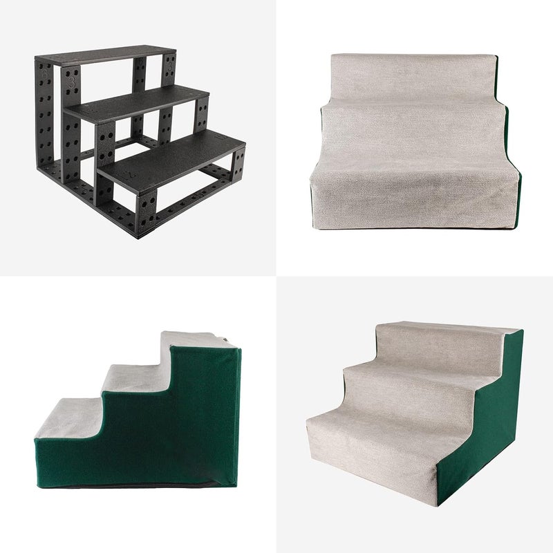 Detachable Dog Stairs 41x39x31cm Soft Slip - Proof Pet Steps Ramp for Small Medium Large Dogs and Cats - Easy Install, Removable Cover, Safe Climbing for Beds Couch - Image 1