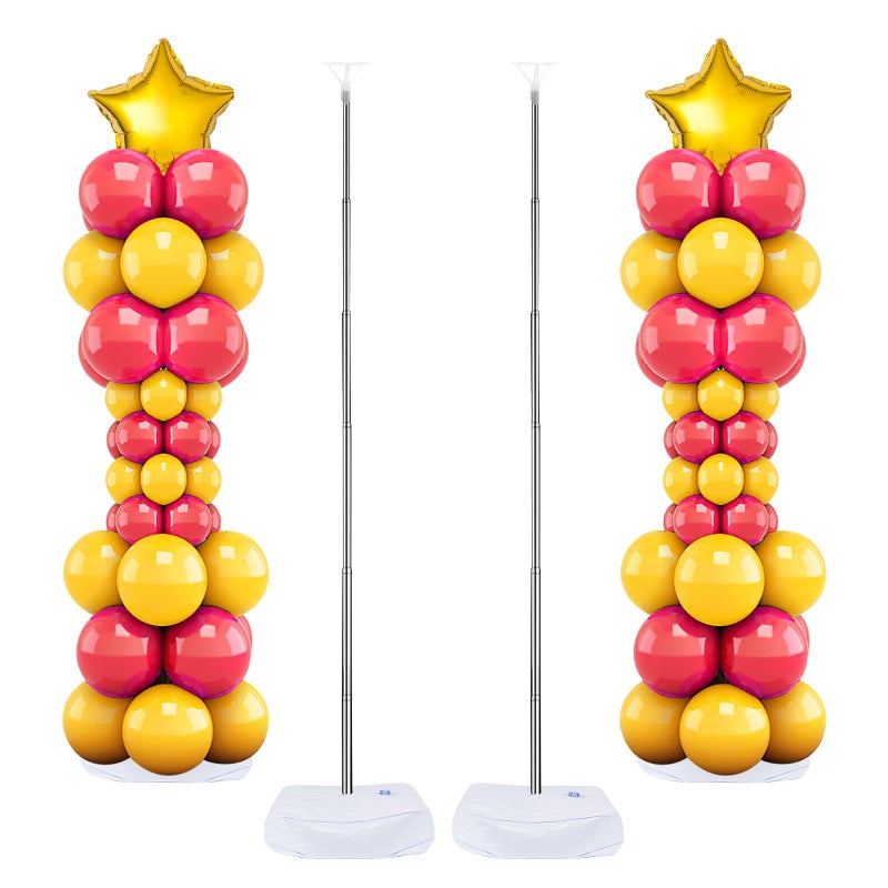 Lechay Balloon Column Stand Set of 2, 6.6ft Balloon Arch Stand Adjustable Balloon Column kit with Base Telescopic for Baby Shower Wedding Birthday Graduation Party Decorations (2) - Image 1