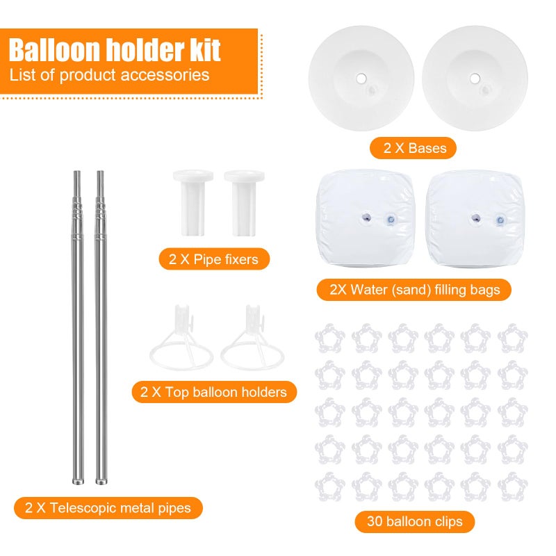 Lechay Balloon Column Stand Set of 2, 6.6ft Balloon Arch Stand Adjustable Balloon Column kit with Base Telescopic for Baby Shower Wedding Birthday Graduation Party Decorations (2) - Image 2