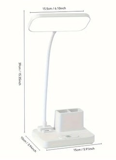 LOOPITYS Gooseneck reading lamp with pen holder, touch sensitive home office desk lamp, 3 color modes, stepless dimming, USB port rechargeable battery powered home office desk lamp (gift: fan and pen holder)  - Image 5