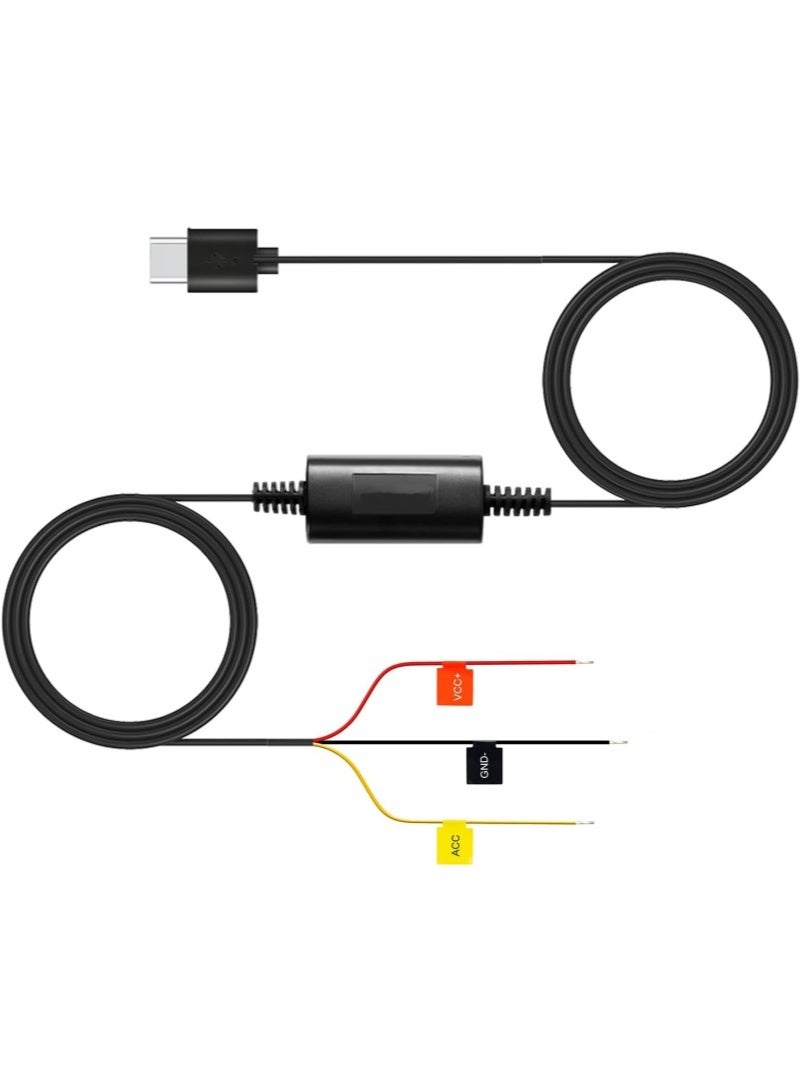 Dash Cam Hardwire Kit UP03 for M310, A410, A510, A810, A800SE, 4K Omni, T800, T800E, Type-C Hard Wire Kit with Low Voltage Protection, 24 Hour Parking Surveillance, 10ft 12V-30V to 5V/2.4A - Image 1