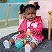 TERABITHIA 24 Inch Huge Size Rooted Curly Hair Lifelike African American Newborn Toddler Girl Dolls with Soft Cloth BodyDark Brown Skin Realistic Reborn Baby Doll Child Birthday Gift Set - Image 4
