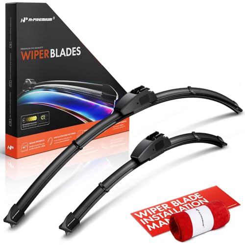 APremium Pack of 2 Windshield Wiper Blades with Wear Indicator Towel Compatible with Genesis G70 20192024 GV80 20212024 GV60 20232024 GV70 20222023 26 and 18 Hook Connector