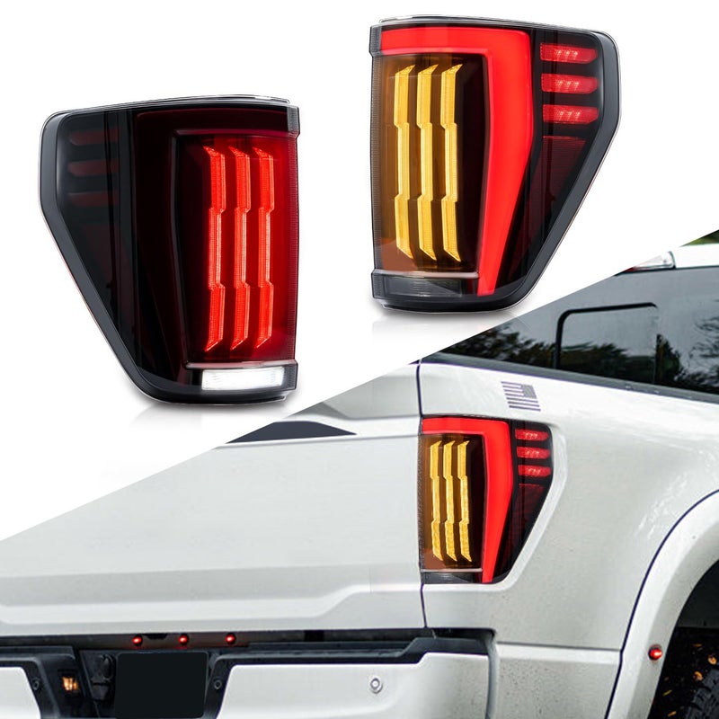 LONGDING Tail Lights Assembly Compatible with Ford F150 F150 XL STX 2021 2022 2023Rear Lamps wStartup AnimationSequential Turn SignalHalogan Model OnlyNot Fit BLIS Model