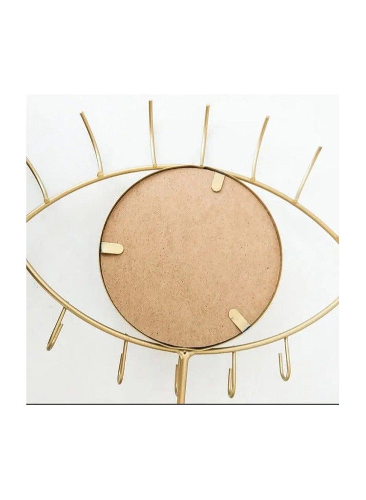Decorative Eye-Shaped Makeup Mirror with Jewelry Organizer Stand - Image 5