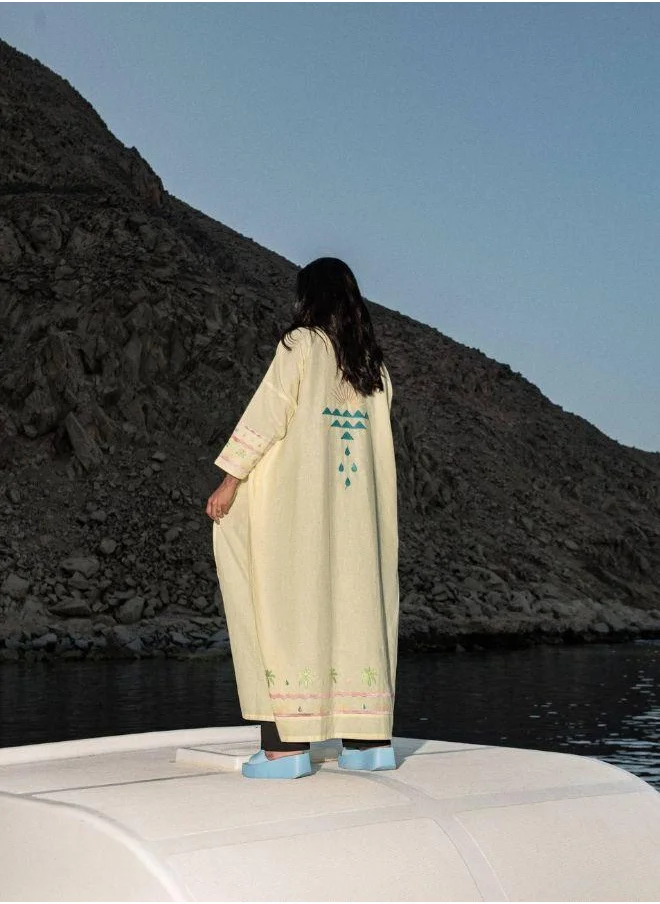 مشروع بلا اسم The Luminous Lemon - Abaya & Scarf Set