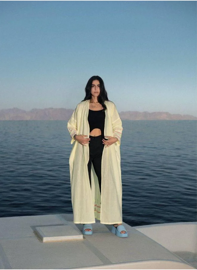 مشروع بلا اسم The Luminous Lemon - Abaya & Scarf Set