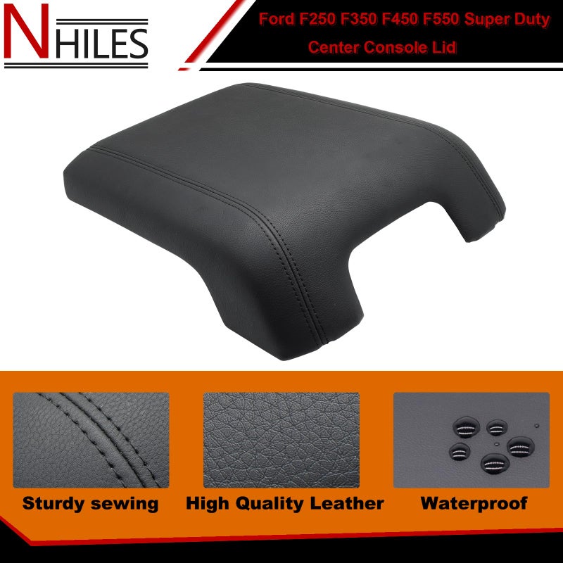 NHILES Black Center Console Lid Kit Replacement Compatible with F-250 Super Duty F-350 Super Duty F-450 Super Duty F-550 Super Duty 2011 2012 2013 2014 2015 2016 Replaces# BC3Z2806024AA - Image 4
