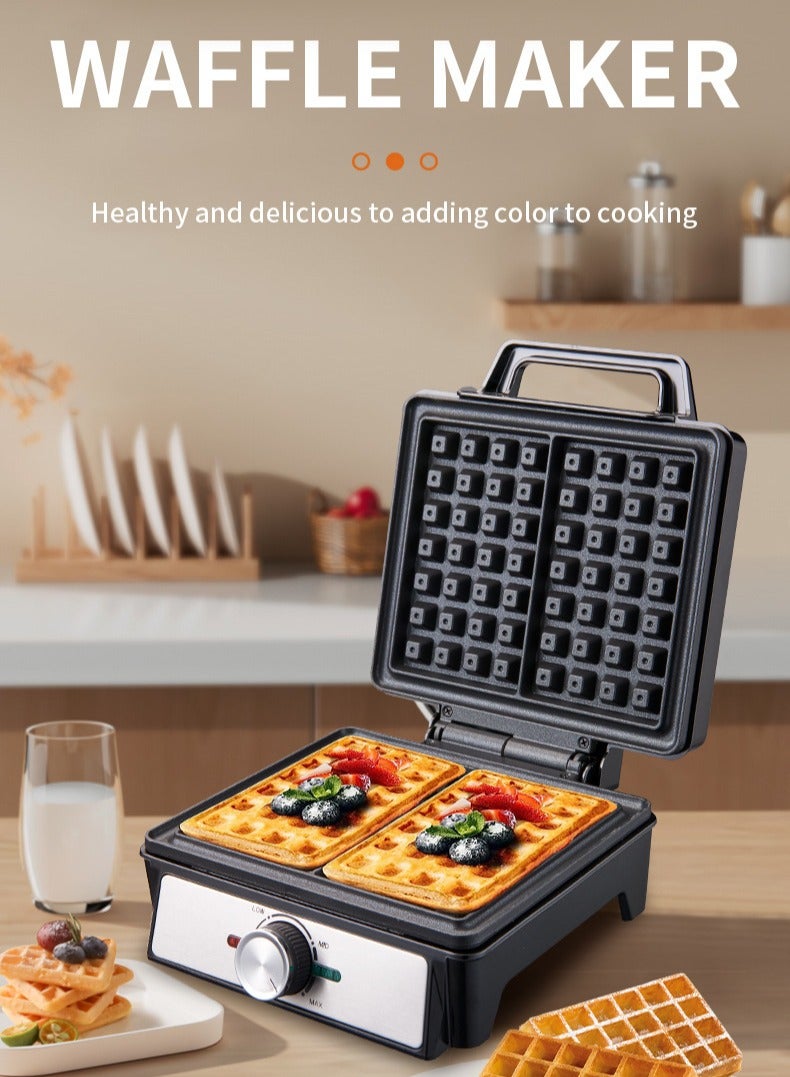سوكاني ومصنع وافل، وخبز الإفطار، وآلة شطائر، وهو جهاز قادر على ضبط درجة الحرارة -شواية بانانيني، وطلاء غير لاصق، وشواء إفطار واحد - Image 2