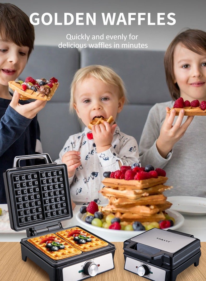 سوكاني ومصنع وافل، وخبز الإفطار، وآلة شطائر، وهو جهاز قادر على ضبط درجة الحرارة -شواية بانانيني، وطلاء غير لاصق، وشواء إفطار واحد - Image 5